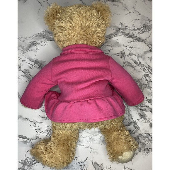 FAO Swartz Tan Teddy Bear Pink Dress Plush 2010 - Picture 6 of 8